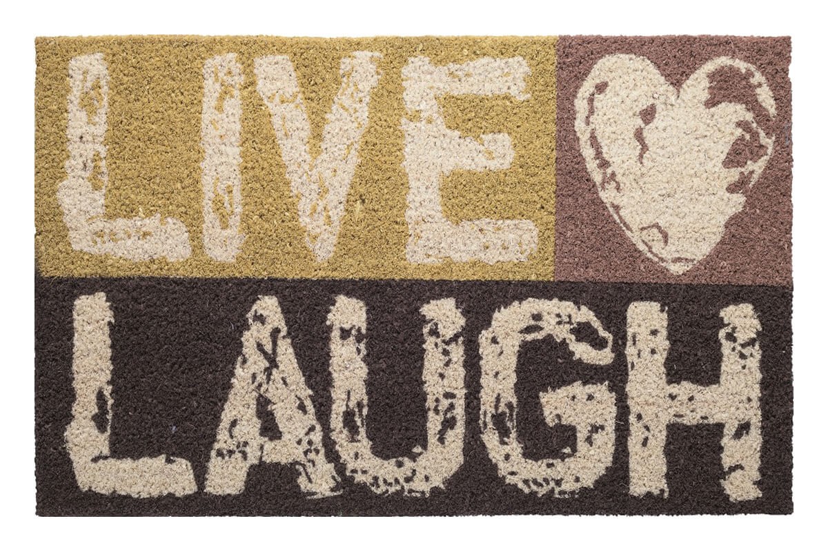 Kokosfußmatte Fußmatte Cocoprint Colori Live Laugh 45 cm x 75 cm 