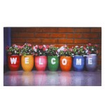 Fußmatte Gallery welcome flower pots