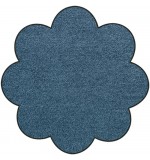 Fußmatte Salonloewe Uni denimblau Blume