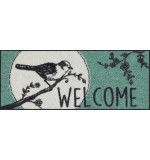 Fußmatte Welcome Sparrow jade 30 cm x 75 cm