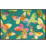 Fußmatte Lovely Butterflies turquoise 50 cm x 75 cm