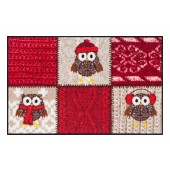 Fußmatte Salonloewe Winter Owls Red