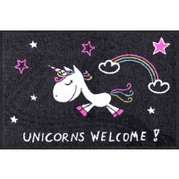 Fußmatte Unicorns Welcome Rainbow