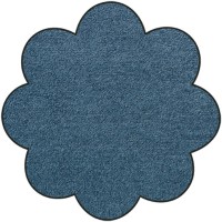 Fußmatte Salonloewe Uni denimblau Blume