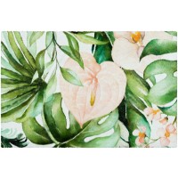 Fußmatte Blätter rosa/grün 50 cm x 75 cm