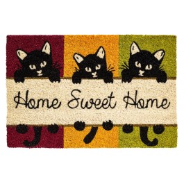 Kokosfußmatte home sweet home Katzen