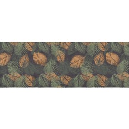 Fußmatte Blätter orange/grün 65 cm x 180 cm
