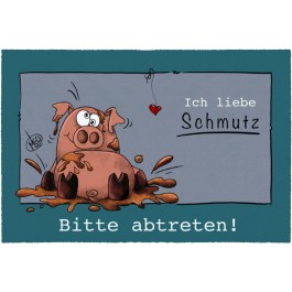 Fußmatte LEO-Schwein Ich liebe Schmutz 50 cm x 75 cm