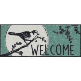 Fußmatte Welcome Sparrow jade 30 cm x 75 cm