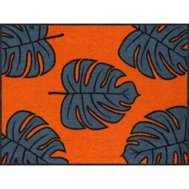 Fußmatte Monstera allover orange 75 cm x 100 cm