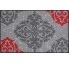 Fußmatte Ornamentweg grau rot XL
